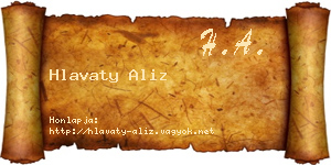 Hlavaty Aliz névjegykártya